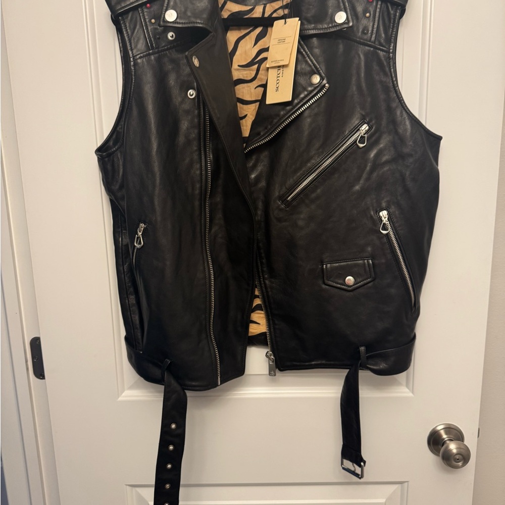 Scotch & Soda Black Leather Vest